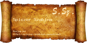 Spiczer Szabina névjegykártya